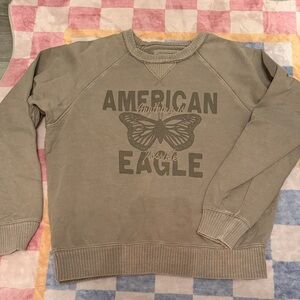 American Eagle Outfitters Men's Olive Crewneck Sweater